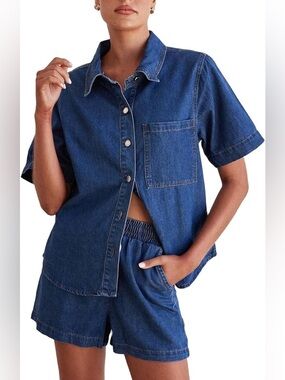 Small Women’s Oversized Denim Short Set